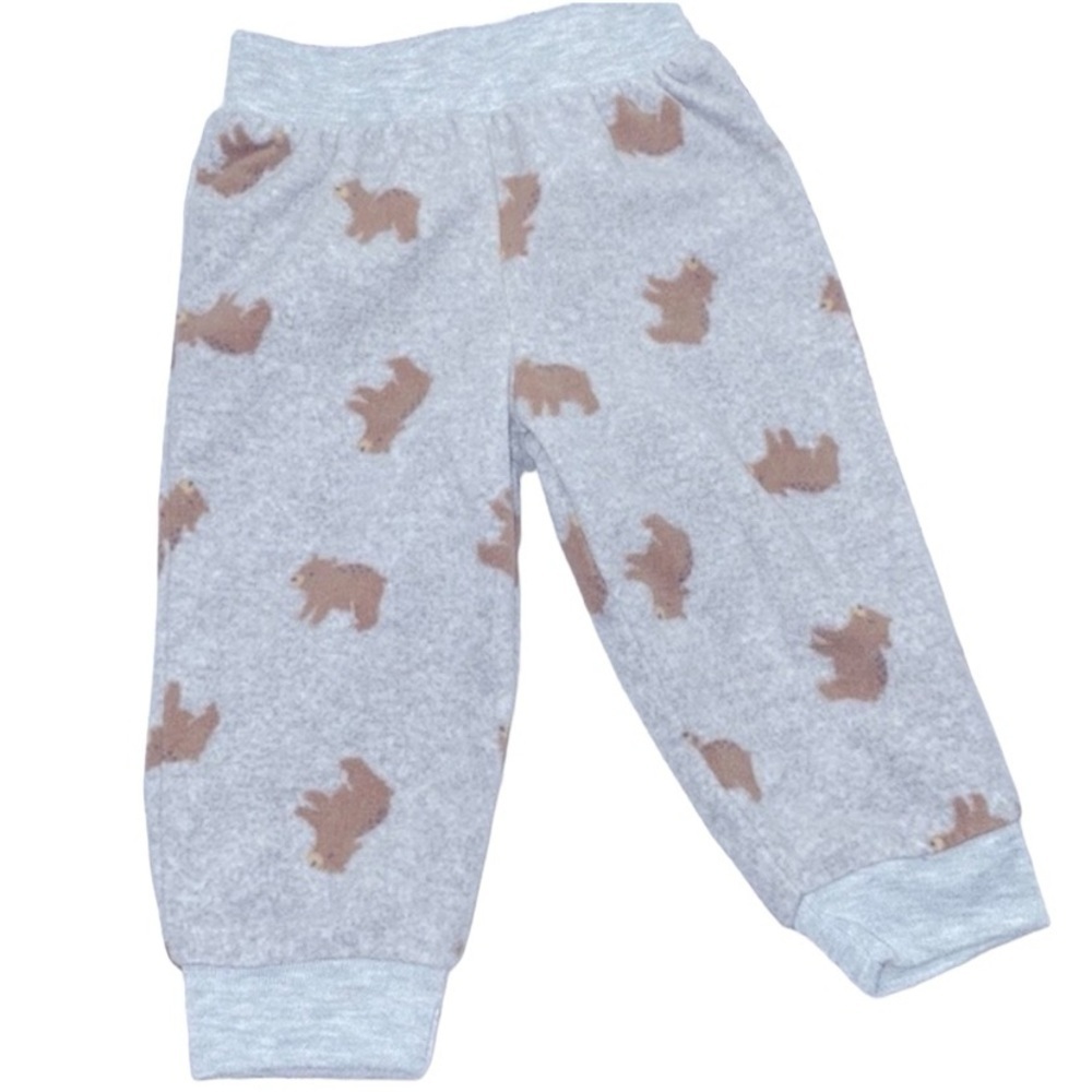 Simple Joys by Carters teddy bear grey soft fleece joggers size 12 months
